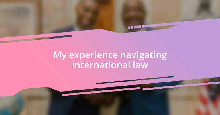 My experience navigating international law